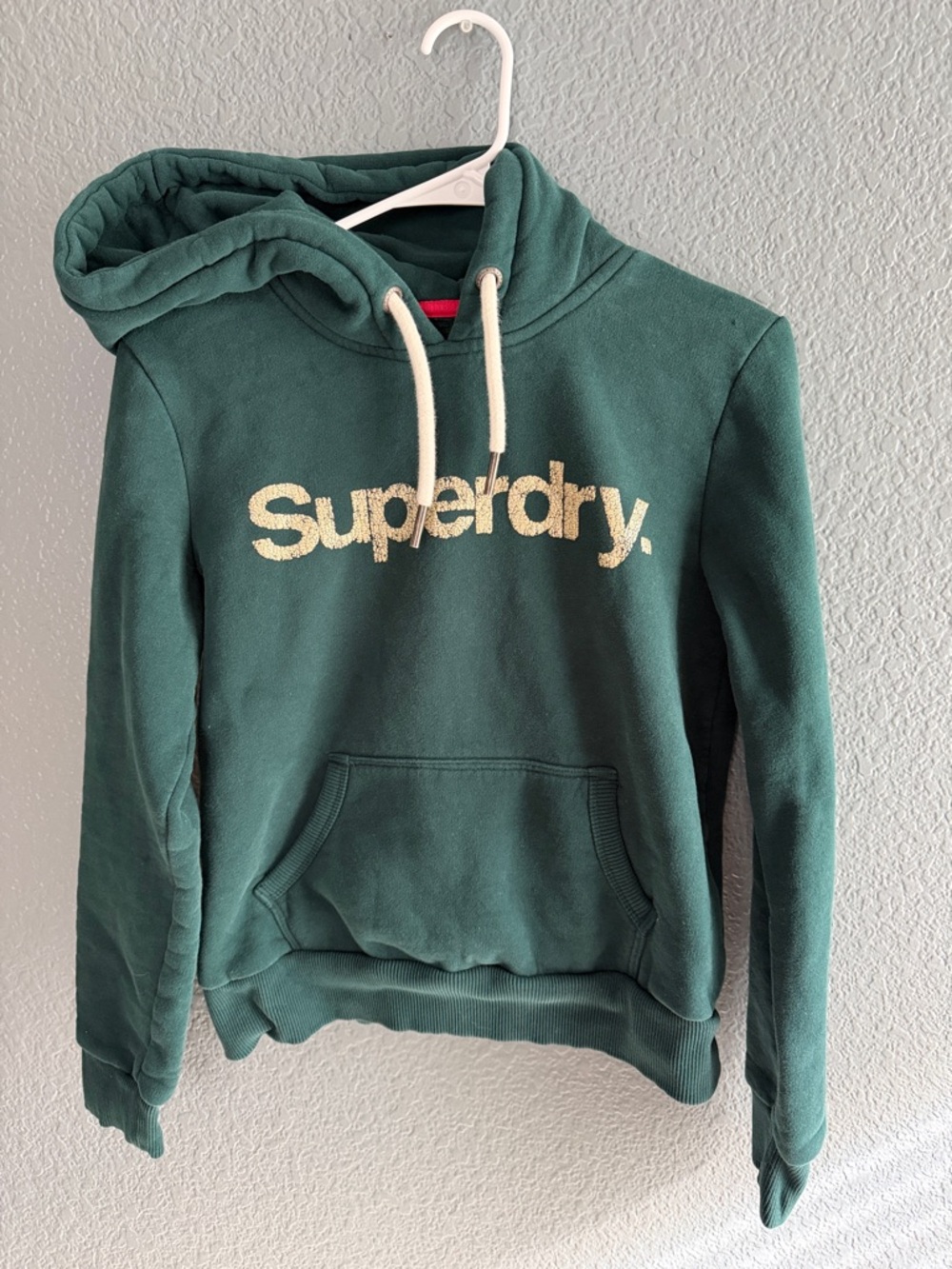 Superdry Deep Green Logo Pullover Hoodie size 4